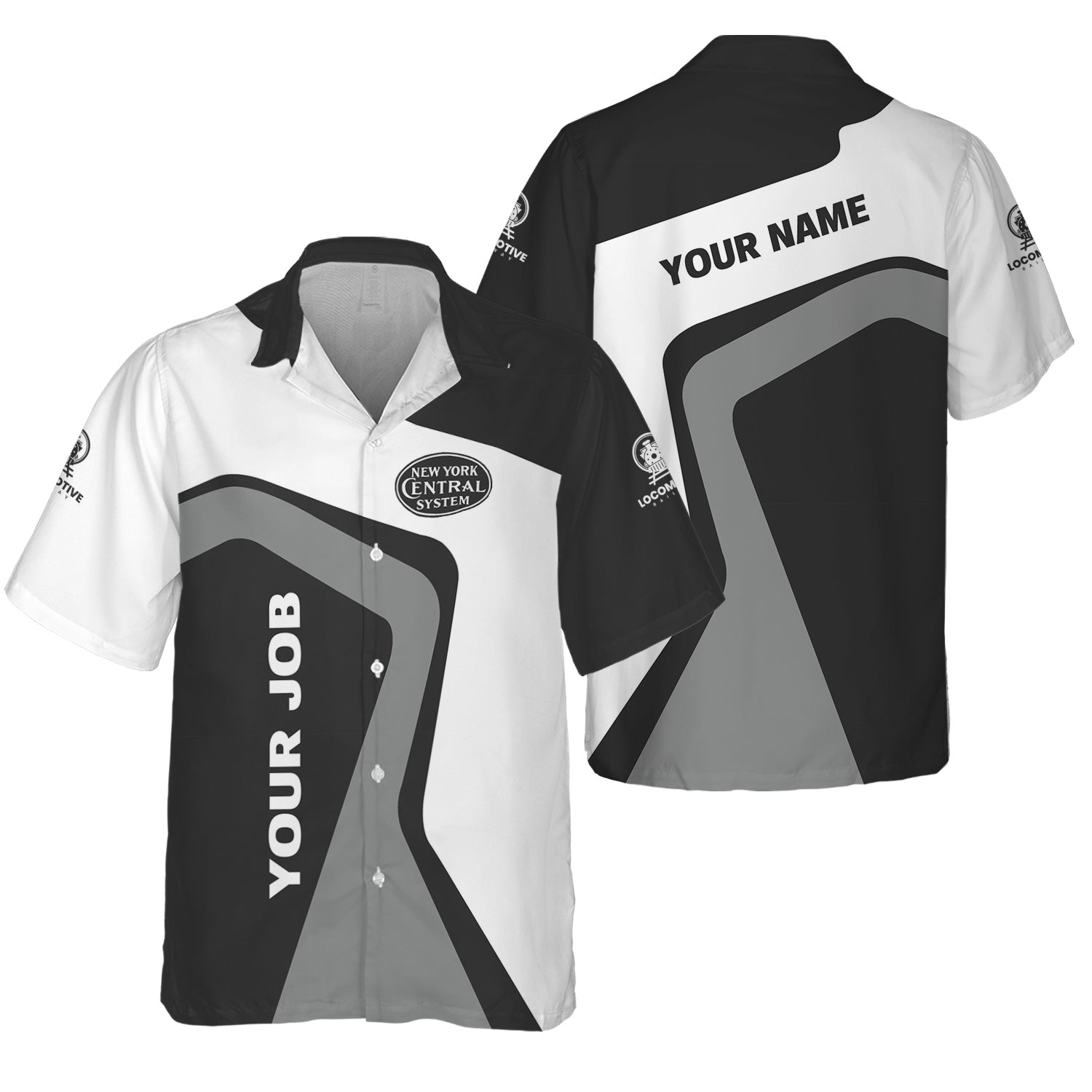 Railspirit Personalized New York Central Railroad Hawaiian Shirt Unique Design with Custom Job Position Train Shirt