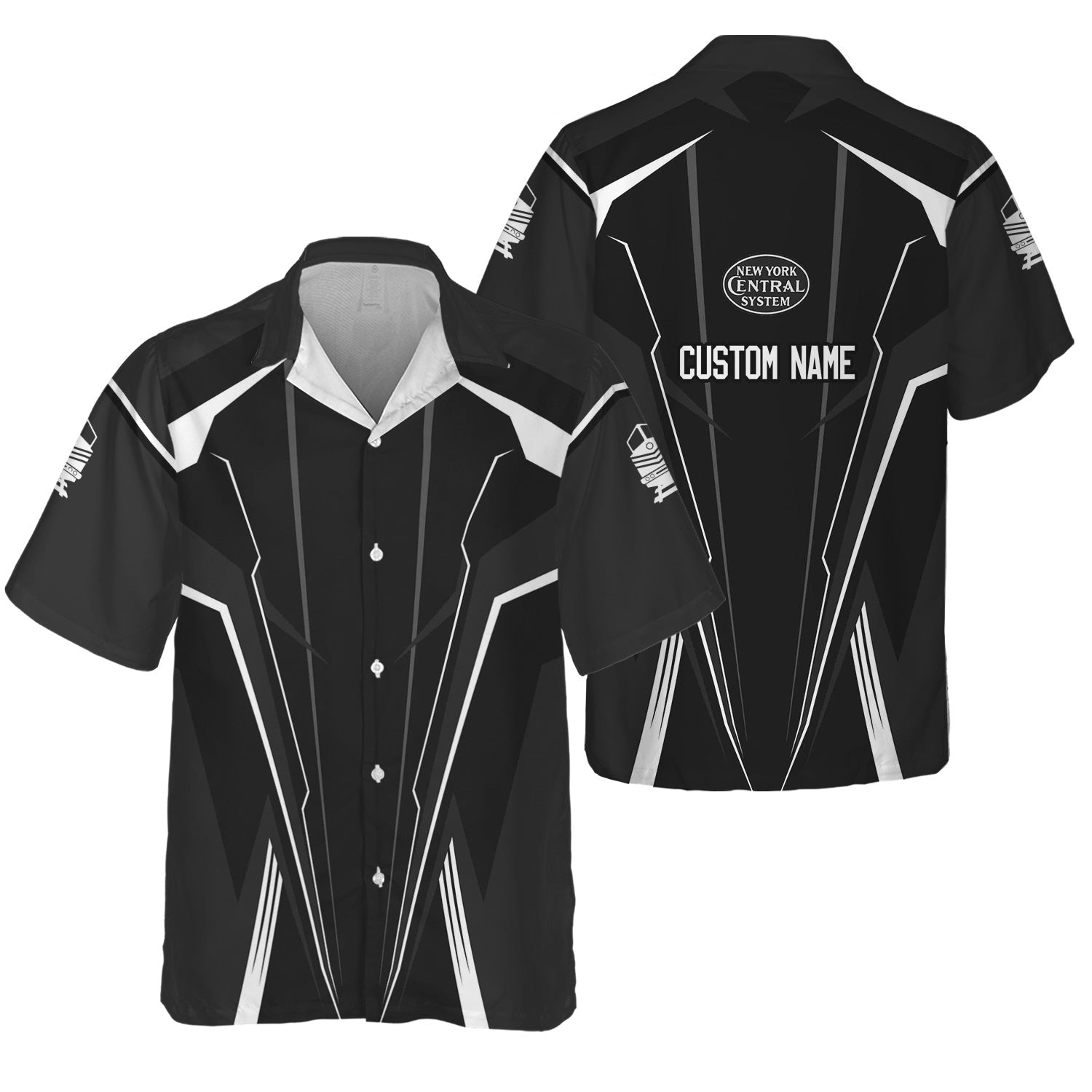 Railspirit Personalized New York Central Railroad Hawaiian Shirt Lightning-Edge Design Train Shirt For Railroad Lovers