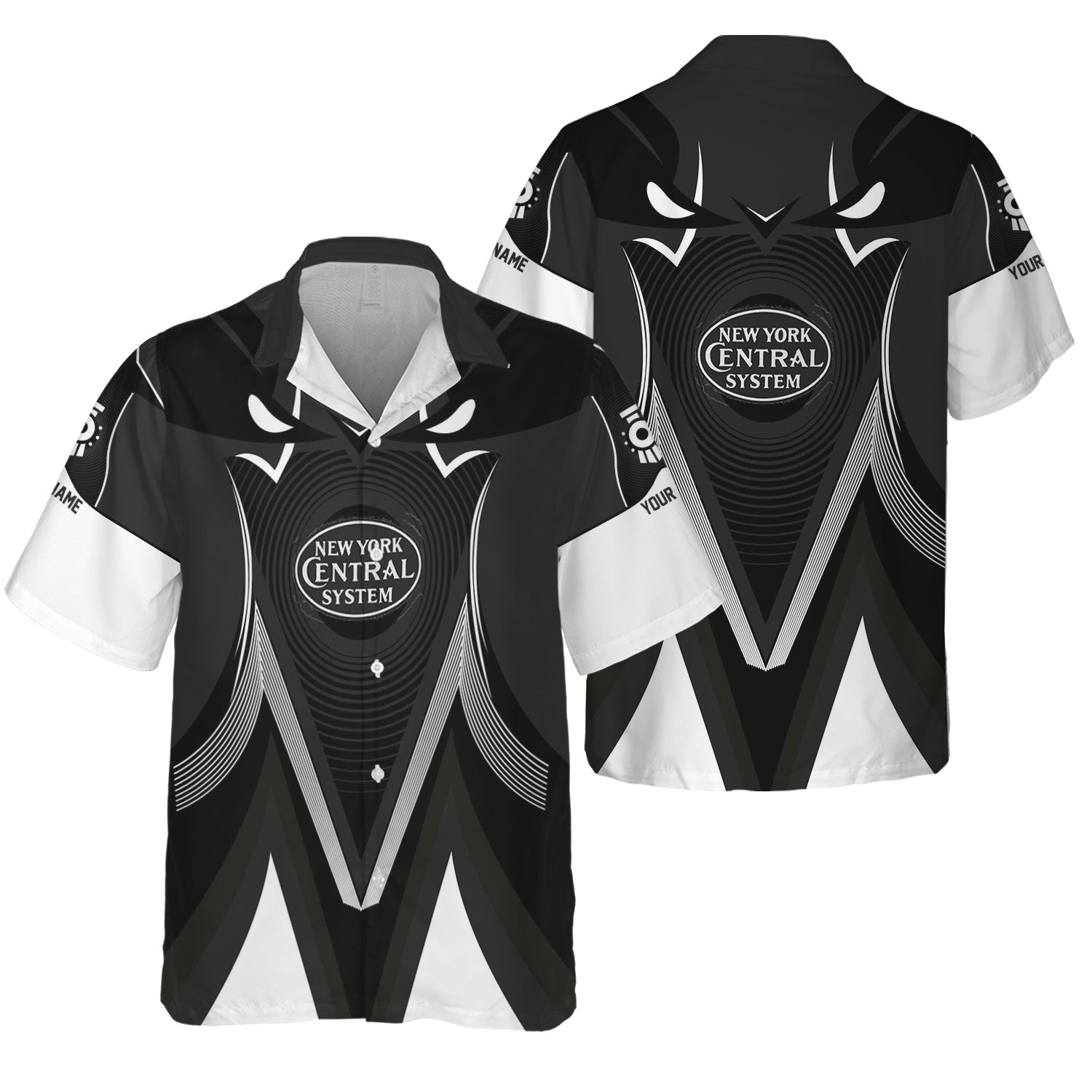 Railspirit Personalized New York Central Railroad Hawaiian Shirt Vibrant Graphic Pattern Shirt For Train Enthusiasts