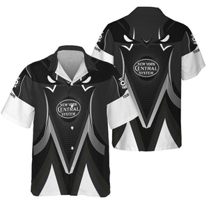 Railspirit Personalized New York Central Railroad Hawaiian Shirt Vibrant Graphic Pattern Shirt For Train Enthusiasts