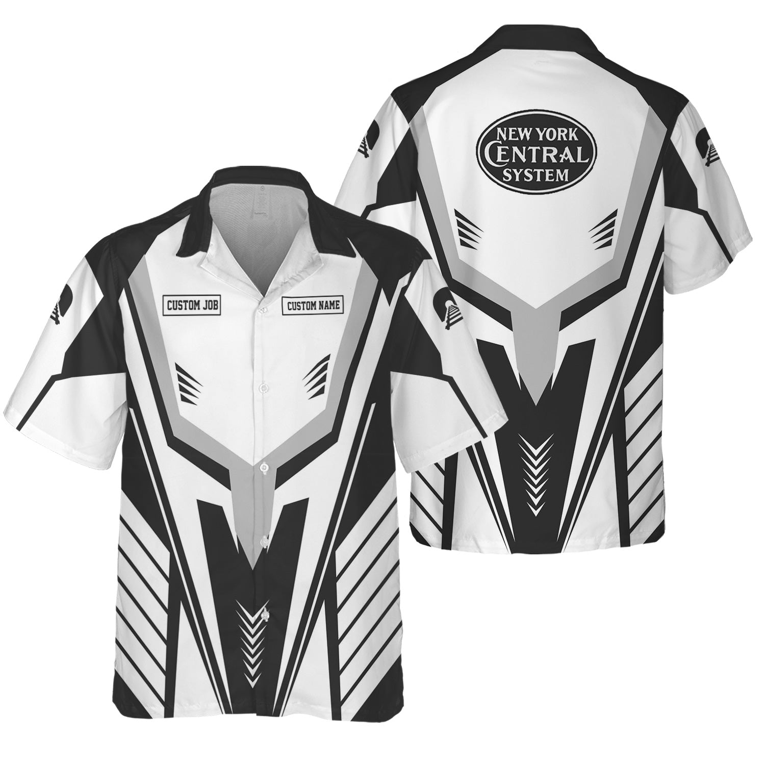 Railspirit Personalized New York Central Railroad Hawaiian Shirt Workwear-Inspired with Custom Position Train Shirt