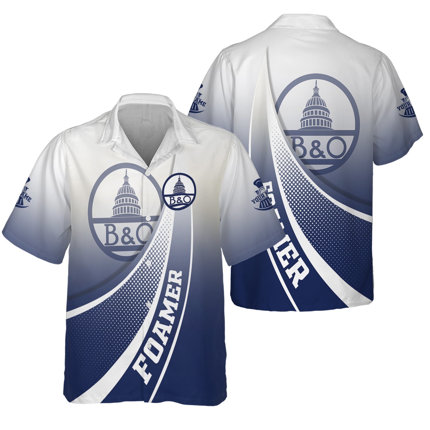 Railspirit Personalized Baltimore and Ohio Railroad Hawaiian Shirt Railway-Themed Style B&O Shirt Gift Idea For Trainspotter
