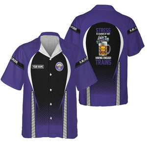 Railspirit  Personalized  Southern Pacific Railroad Hawaiian Shirt  Stress Is Caused By Not Having Enough Trains  Shirt All Over Print