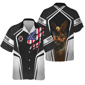 Railspirit Personalized Northern Pacific Railway Hawaiian Shirt American Eagle Vintage Train Shirt