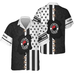 Railspirit Personalized Northern Pacific Railway Hawaiian Shirt American Flag with Crack Effect Train Shirt