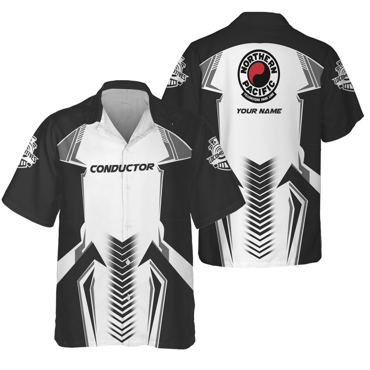 Railspirit Personalized Northern Pacific Railway Hawaiian Shirt Standout Style with Custom Position Train Shirt