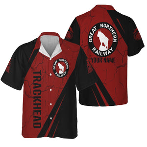 Railspirit Personalized Great Northern Railway Hawaiian Shirt Crackle Texture Style GNR Shirt For Trackhead