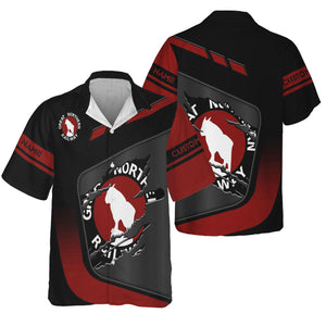 Railspirit Personalized Great Northern Railway Hawaiian Shirt Ripped Texture Style GNR Train Shirt For Railroad Fanatic