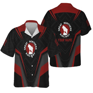 Railspirit Personalized Great Northern Railway Hawaiian Shirt Railway Inspired Apparel GNR Train Shirt For Train Lovers