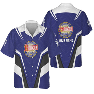 Railspirit Personalized Chicago, Burlington and Quincy Railroad Hawaiian Shirt Railway Inspired Apparel Train Shirt For Train Lovers