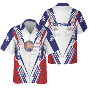 Railspirit Personalized Chicago, Burlington and Quincy Railroad Hawaiian Shirt Railroad Tribute Design Train Shirt for Train Lovers