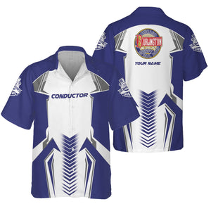 Railspirit Personalized Chicago, Burlington and Quincy Railroad Hawaiian Shirt Standout Style with Custom Position Train Shirt