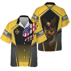 Railspirit Personalized Erie Railroad Hawaiian Shirt American Eagle Vintage Train Shirt