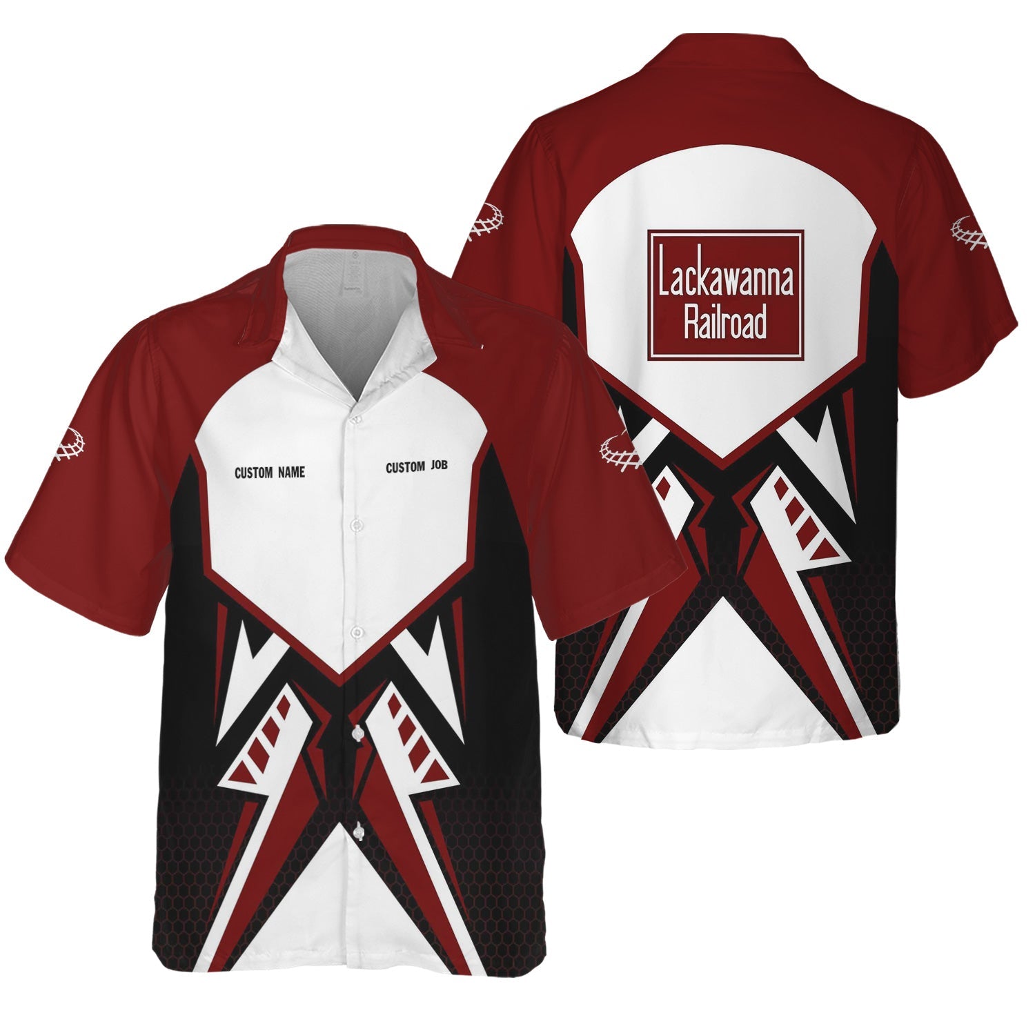 Railspirit Personalized Delaware, Lackawanna and Western Railroad Hawaiian Shirt Vibriant Style with Custom Position DL&W Train Shirt