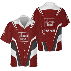 Railspirit Personalized Delaware, Lackawanna and Western Railroad Hawaiian Shirt Railway Inspired Apparel DL&W Train Shirt For Train Lovers