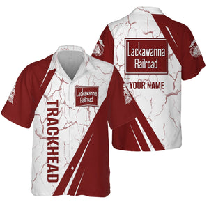 Railspirit Personalized Delaware, Lackawanna and Western Railroad Hawaiian Shirt Crackle Texture Style DL&W Shirt For Trackhead