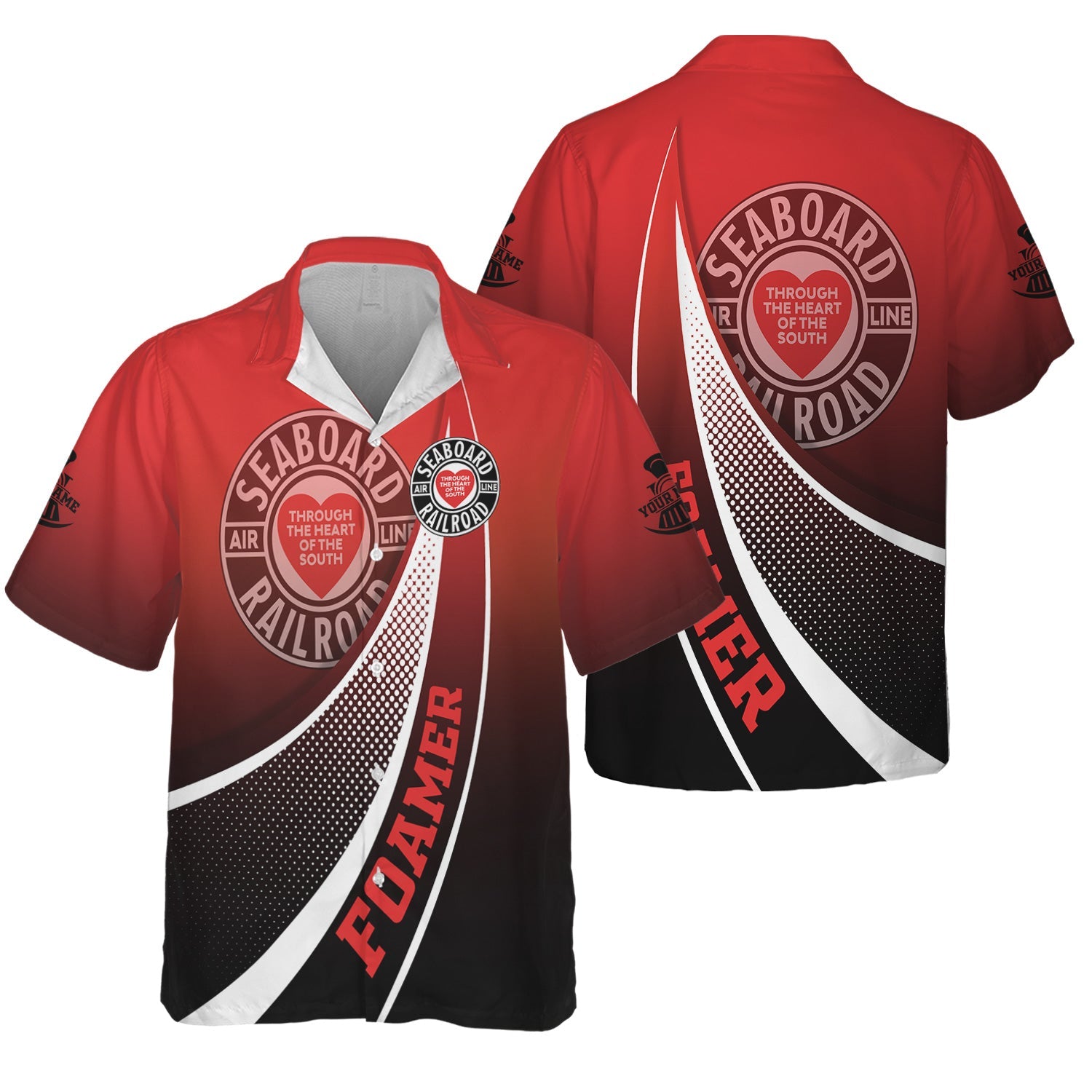 Railspirit Personalized Seaboard Air Line Railroad Hawaiian Shirt Railway-Themed Style Shirt Gift Idea For Trainspotter