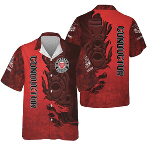 Railspirit Personalized Seaboard Air Line Railroad Hawaiian Shirt Blazing Style with Custom Position Train Shirt