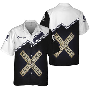 Railspirit Personalized Chessie System Railroad Hawaiian Shirt Railroad Crossing Printed Train Track Shirt