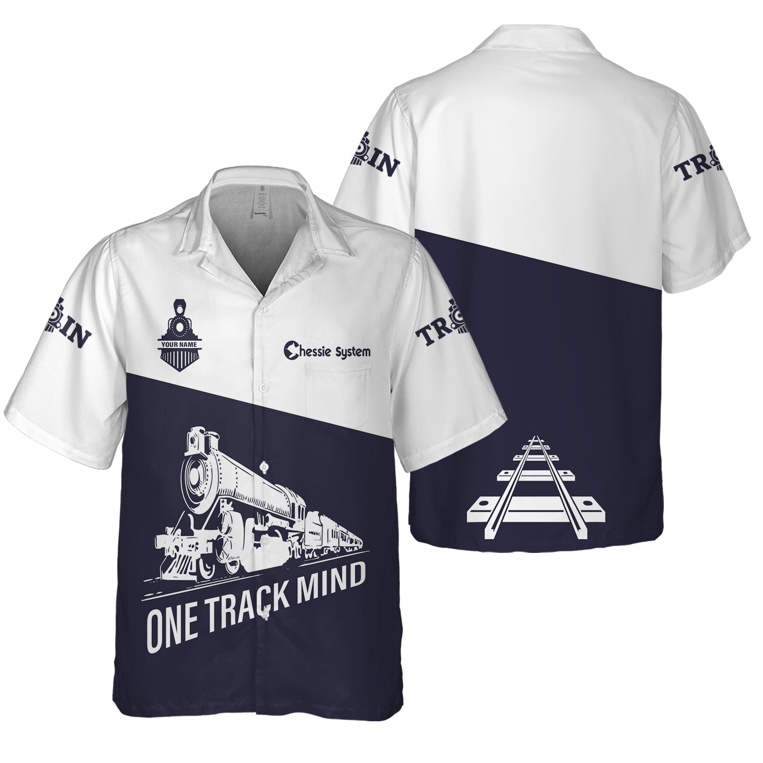 Railspirit Personalized Chessie System Railroad Hawaiian Shirt One Track Mind Unisex Train Shirt Gift Idea For Train Lover
