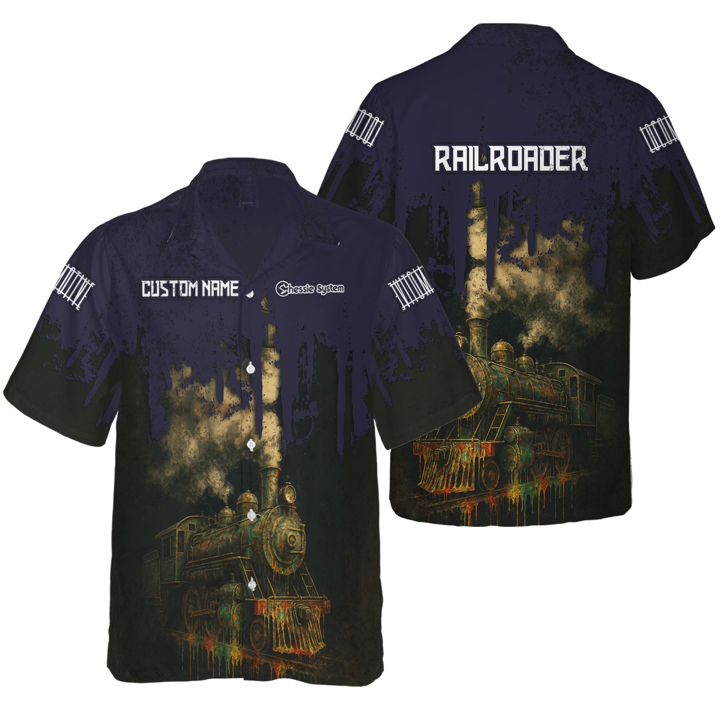 Railspirit Personalized Chessie System Railroad Hawaiian Shirt Vintage Train Art Style Shirt For Locomotive Fans