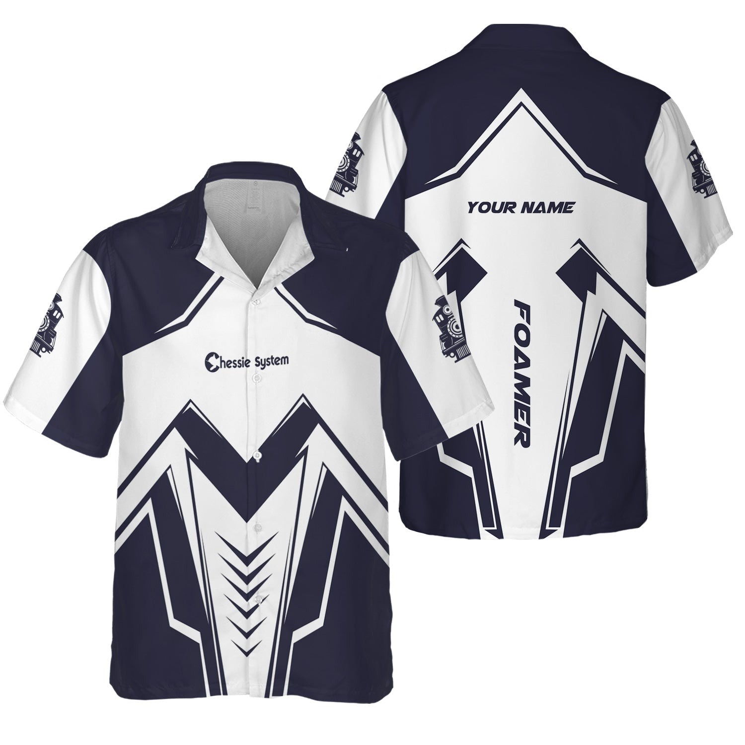 Railspirit Personalized Chessie System Railroad Hawaiian Shirt Railway Trainspotter Style Shirt Gift Idea For Foamers