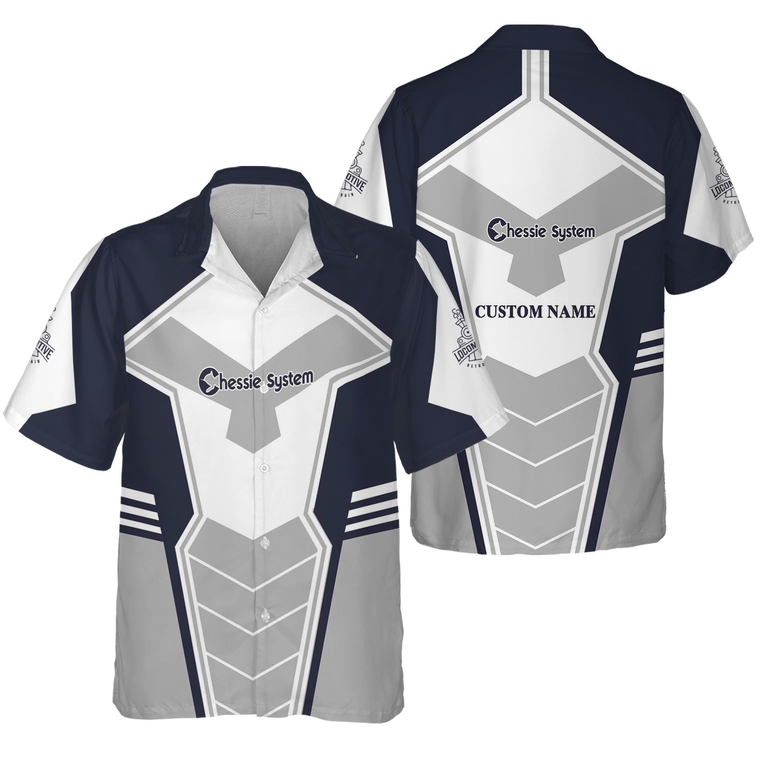 Railspirit Personalized Chessie System Railroad Hawaiian Shirt Engine-Inspired Style Train Shirt for Railroad Fanatic