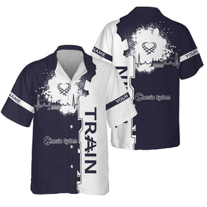 Railspirit Personalized Chessie System Railroad Hawaiian Shirt Engine Heartbeat and Track Love Style Shirt Gift Idea For Train Lovers