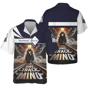 Railspirit Personalized Chessie System Railroad Hawaiian Shirt One Track Mind Train Printed Shirt