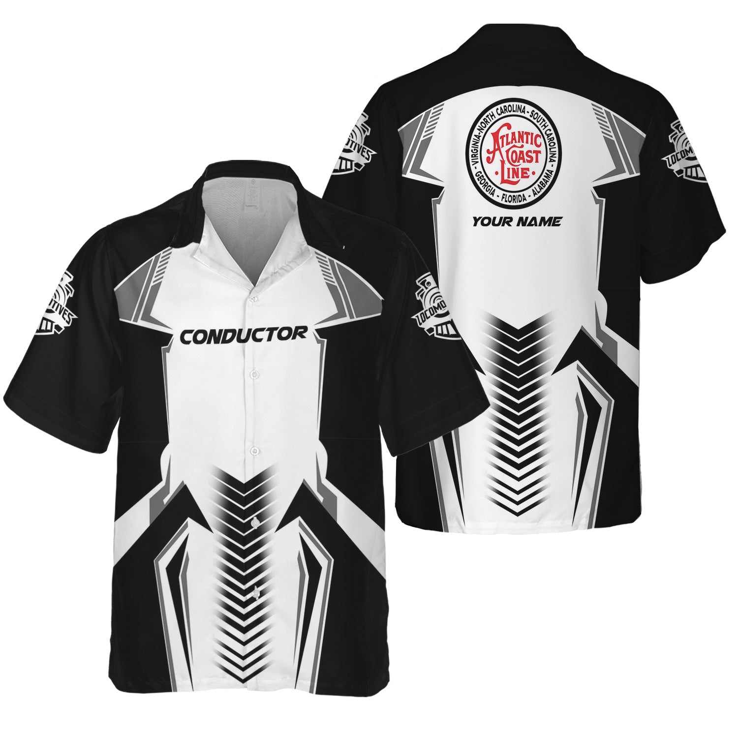 Railspirit Personalized Atlantic Coast Line Railroad Hawaiian Shirt Standout Style with Custom Position Train Shirt