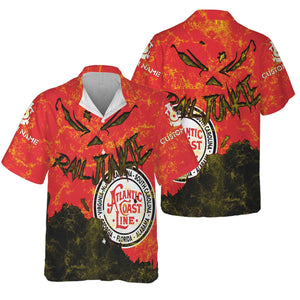 Railspirit Personalized Atlantic Coast Line Railroad Hawaiian Shirt Torn Graphic Style Train Shirt For Rail Junkie