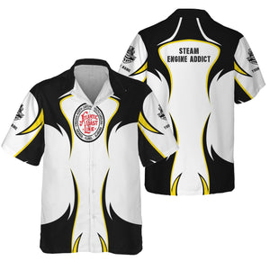 Railspirit Personalized Atlantic Coast Line Railroad Hawaiian Shirt Distinctive Flame Style Shirt For Steam Engine Addict