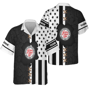 Railspirit Personalized Atlantic Coast Line Railroad Hawaiian Shirt American Flag with Crack Effect Train Shirt