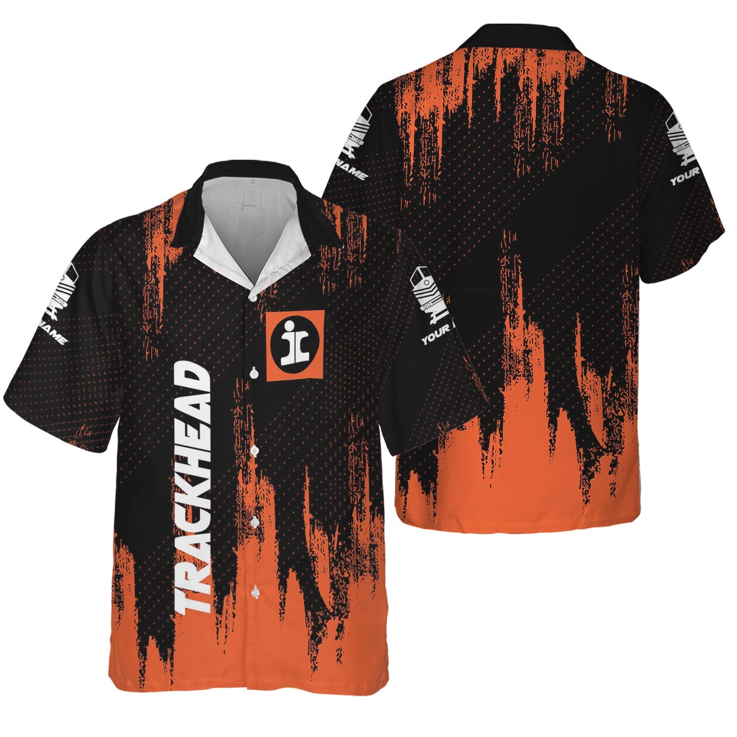 Railspirit Personalized Illinois Central Railroad Hawaiian Shirt Paint Impact Design Train Shirt for Trackhead