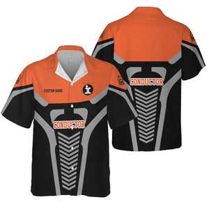 Railspirit Personalized Illinois Central Railroad Hawaiian Shirt Track-Inspired with Custom Job Position Train Shirt