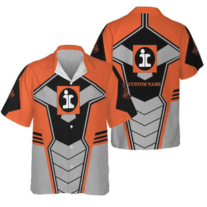 Railspirit Personalized Illinois Central Railroad Hawaiian Shirt Engine-Inspired Style Train Shirt for Railroad Fanatic