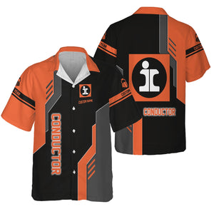 Railspirit Personalized Illinois Central Railroad Hawaiian Shirt Unique Railway Style with Custom Job Train Shirt