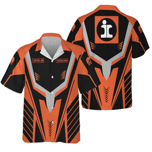 Railspirit Personalized Illinois Central Railroad Hawaiian Shirt Workwear-Inspired with Custom Position Train Shirt