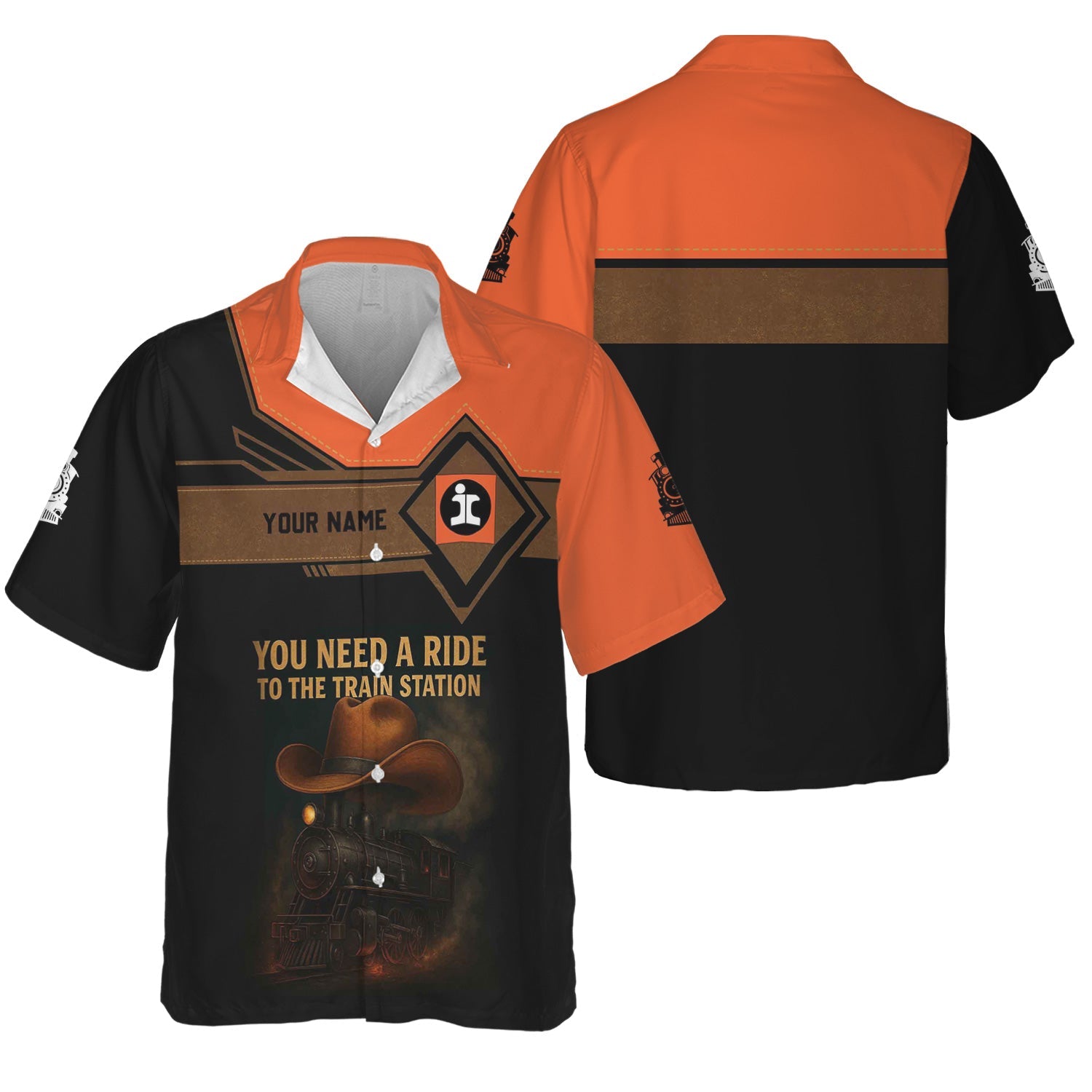 Railspirit Personalized Illinois Central Railroad Hawaiian Shirt You Need A Ride To The Train Station Shirt For Train Lovers