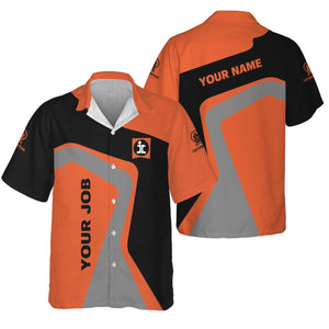 Railspirit Personalized Illinois Central Railroad Hawaiian Shirt Unique Design with Custom Job Position Train Shirt