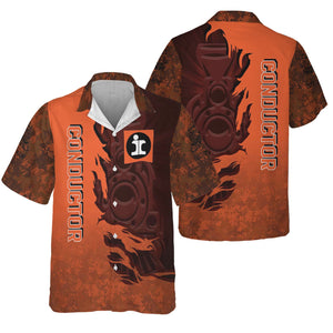 Railspirit Personalized Illinois Central Railroad Hawaiian Shirt Blazing Style with Custom Position Train Shirt