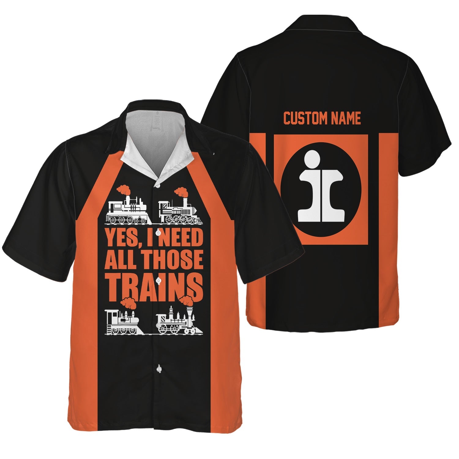 Railspirit Custom Name Illinois Central Railroad Hawaiian Shirt Yes I Need All Those Train Printed Shirt