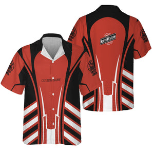 Railspirit Personalized Chicago and North Western Railway Hawaiian Shirt Striped Railroad Style Train Shirt All Over Print