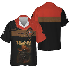 Railspirit Personalized Chicago and North Western Railway Hawaiian Shirt You Need A Ride To The Train Station Shirt For Train Lovers