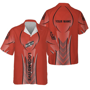 Railspirit Personalized Chicago and North Western Railway Hawaiian Shirt Striking Line Style Train Shirt For Locomotive Lovers