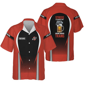 Railspirit  Personalized  Chicago and North Western Railway Hawaiian Shirt  Stress Is Caused By Not Having Enough Trains  Shirt All Over Print