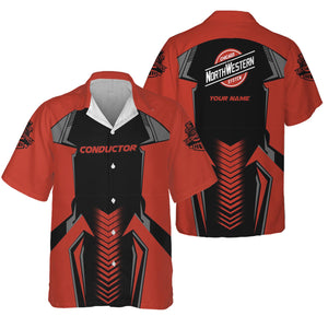 Railspirit Personalized Chicago and North Western Railway Hawaiian Shirt Standout Style with Custom Position Train Shirt