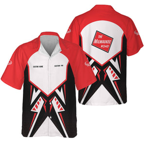 Railspirit Personalized Chicago, Milwaukee, St. Paul and Pacific Railroad Hawaiian Shirt Vibriant Style Custom Position Milwaukee Road Train Shirt