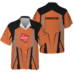 Railspirit Personalized Chicago, Milwaukee, St. Paul and Pacific Railroad Hawaiian Shirt Futuristic Design with Custom Job Milwaukee Road Train Shirt