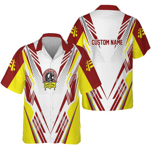 Railspirit Personalized Denver and Rio Grande Western Railroad Hawaiian Shirt Railroad Tribute Design Train Shirt for Train Lovers